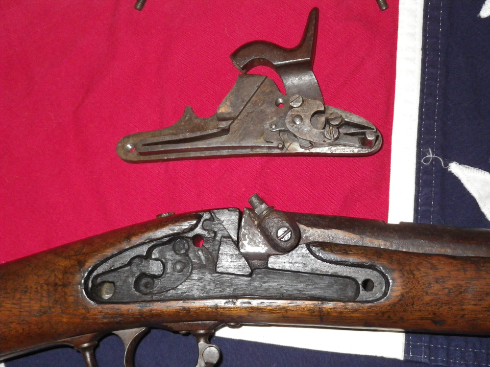 1862 Richmond Carbine Back of Lock Plate & Exposed Cavity