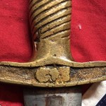 Confederate Artillery Short Sword, C.S. Brass Handle