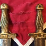 Confederate Artillery Sword Handle, Left Authentic, Right Fake