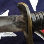 Confederate Cavalry Sword, Casting/Forging Flaws & Painted Cloth (Closeup)
